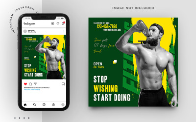 Fitness- und Fitness-Flyer Social Media Post Web Banner Vorlage