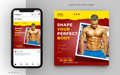 Fitness- und Fitness-Flyer Social Media Post Web Banner