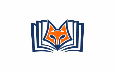 Fox boek abstracte logo sjabloon