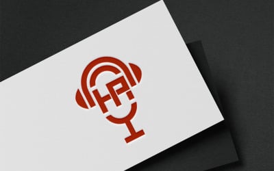 Modello di progettazione del logo della lettera e della radio HP