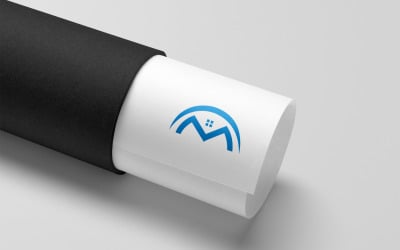 M-Brief und Immobilien-Logo-Design-Vorlage