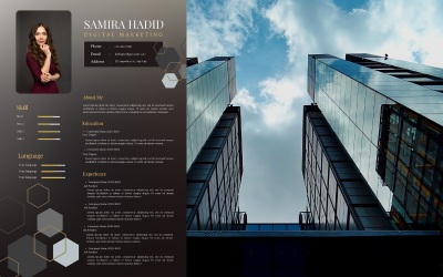 Резюме профессионального цифрового маркетинга Black Gradient