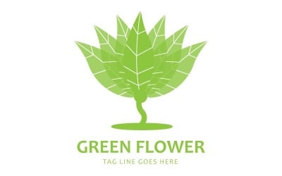 Szablon Logo Kreatywny Zielony Kwiat