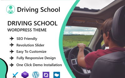 Escola de condução de carros e tema WordPress de treinamento
