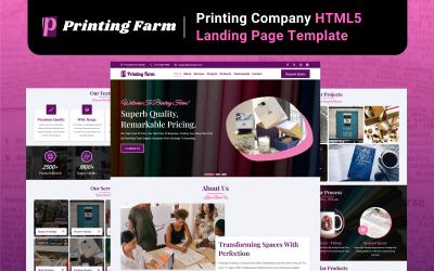Fazenda de impressão - Modelo de página de destino HTML5 da empresa de impressão