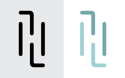 H harfi logo simge tasarım şablonu öğesi V3