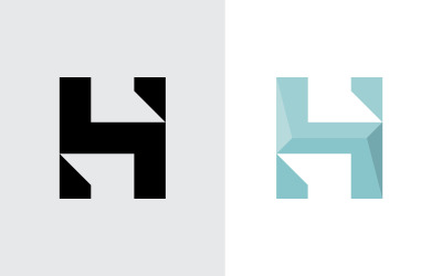H bokstav logotyp ikon designmall element V1