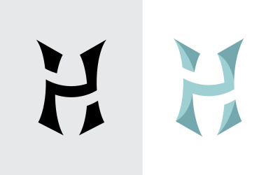 H harfi logo simge tasarım şablonu öğesi V2