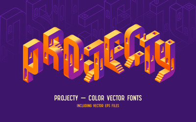 Projecty - Renkli Vektör Yazı Tipi