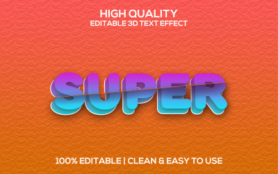 Super | 3D Super Text Style | Superredigerbar Psd-texteffekt | Modern Super Psd Font Style