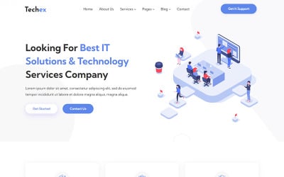 Techex - Websitesjabloon voor IT-oplossingen en technologie