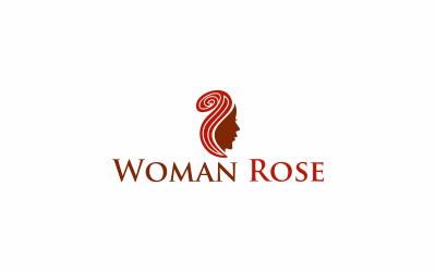 Absztrakt Rose Woman logó sablon