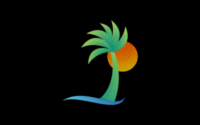 beach gradient logo template