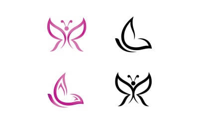 Beauty Butterfly logó sablon. vektoros illusztráció. V5