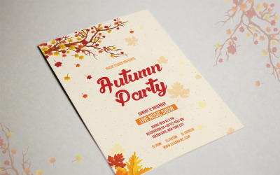 Herbst-/Herbst-Party-Einladungs-Flyer-Vorlage