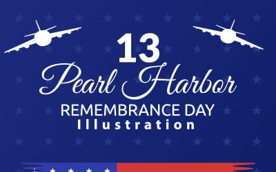 13 Illustrazione del giorno della memoria di Pearl Harbor