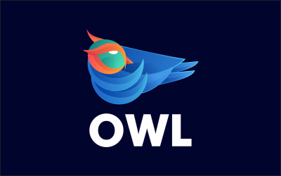 owl gradient  modern logo template