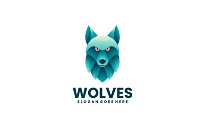 Wolf Gradient Logo Style 1