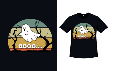 Cadılar Bayramı Retro T-shirt Vektör Tasarımı