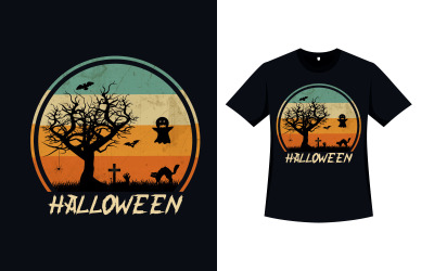 Camiseta de color retro con estilo de Halloween