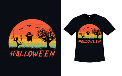 Conception de t-shirt Halloween couleur rétro