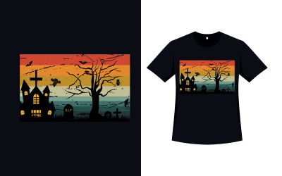 Halloween Retro Color T-shirt Design