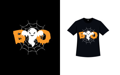 Halloween T-shirt Design with Spider Web