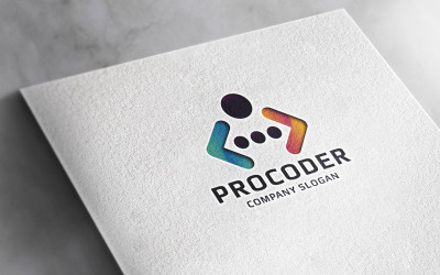 Codificador Profissional e Modelo de Logotipo de Código
