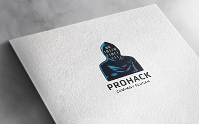 Logo profissional de hacker e codificador