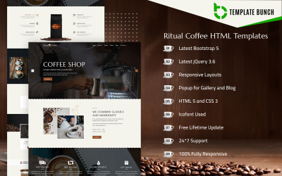 Rituální káva - Šablona webových stránek kavárny HTML5