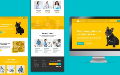 Veterinär-Landing-Pages-Konzept PSD-Vorlage