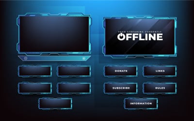 Futuristic Gaming Screen Panel Vector