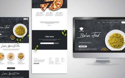 Szablon sieci Web ze stroną docelową dla tradycyjnej włoskiej restauracji z jedzeniem Szablon PSD