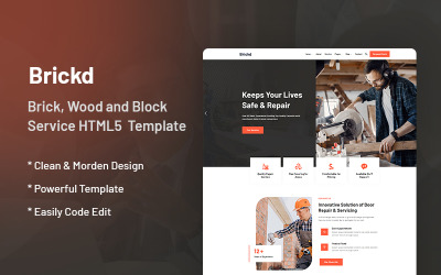 Brickd - Websitesjabloon voor Brick and Block-service