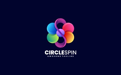 Cirkel Spin Gradiënt Kleurrijk Logo