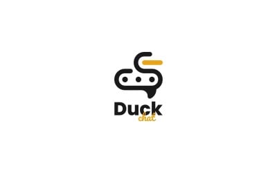Estilo de logotipo de arte de línea de chat de pato