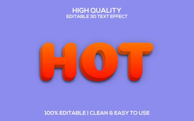 Forró | 3D Hot PSD szövegstílus | Forró szerkeszthető PSD szövegeffektus | Modern Hot Psd betűstílus
