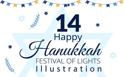 14 Happy Hanukkah Jewish Holiday Illustration