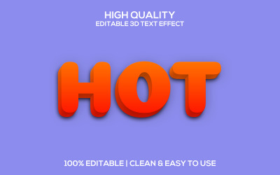 Hot | 3D Hot Psd Text Style | Hot redigerbar Psd-texteffekt | Modern Hot Psd Font Style
