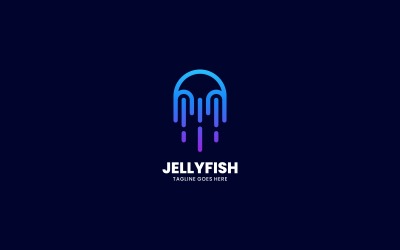 Jelly Fish Line Art Gradyan Logosu