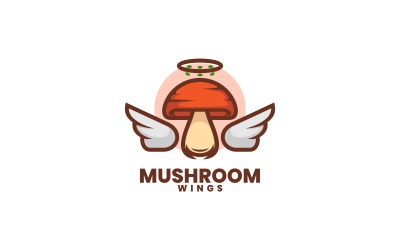 Грибной Крылья Простой Логотип