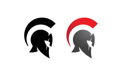 Spartalı kask logo şablonu. Vektör çizim V3