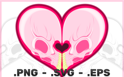 Vector Design Of Skulls In The Shape Of A Heart