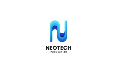 Letter N Gradient Logo Style 1