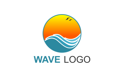 Logo de conception créative impressionnant de vagues
