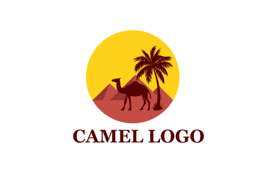 Modèle de conception de logo rétro chameau