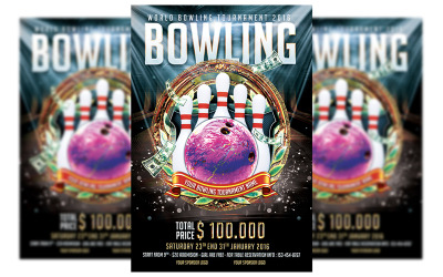 Modèle de Flyer de tournoi de bowling