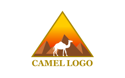 Modèle de logo de conception vintage de chameau
