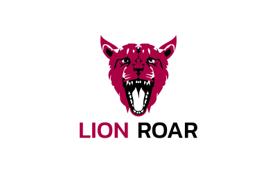 Modèle de logo de conception vintage de rugissement de lion
