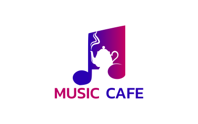 Modello di logo design personalizzato Music Cafe
